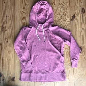 Medium Gap Maternity Nursing Hooded Sweatshirt in Pink with Hidden Zippers